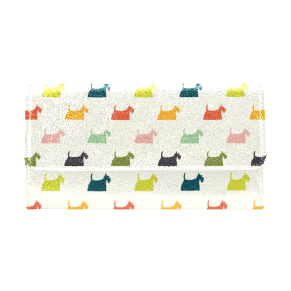 Scottish Terriers Print Design LKS305 Women's Trifold Wallet