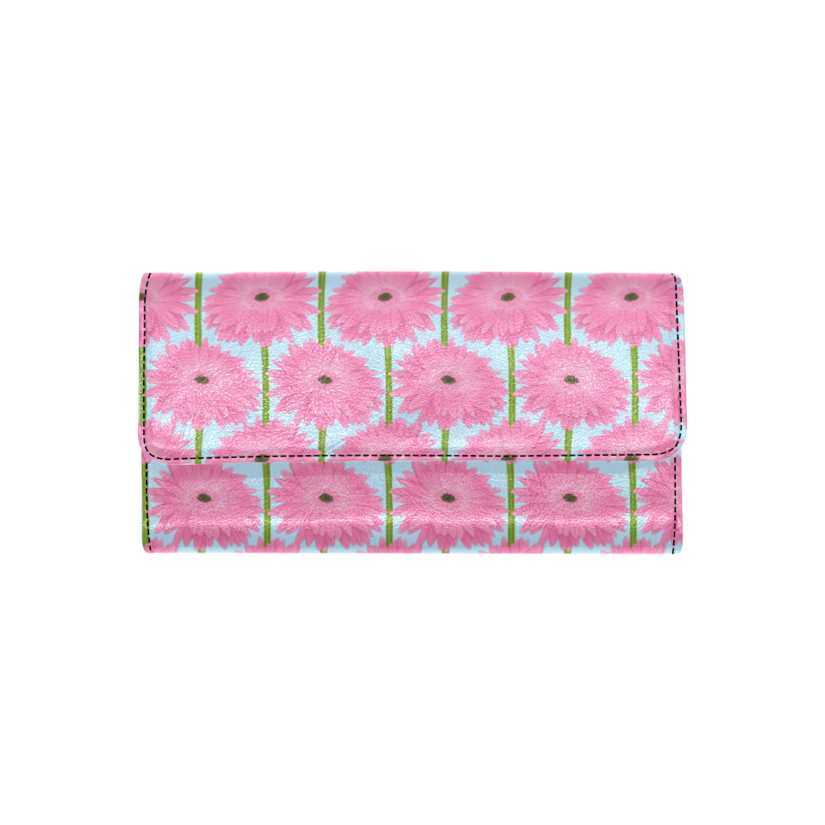 Gerberas Pattern Print Design GB01 Women's Trifold Wallet