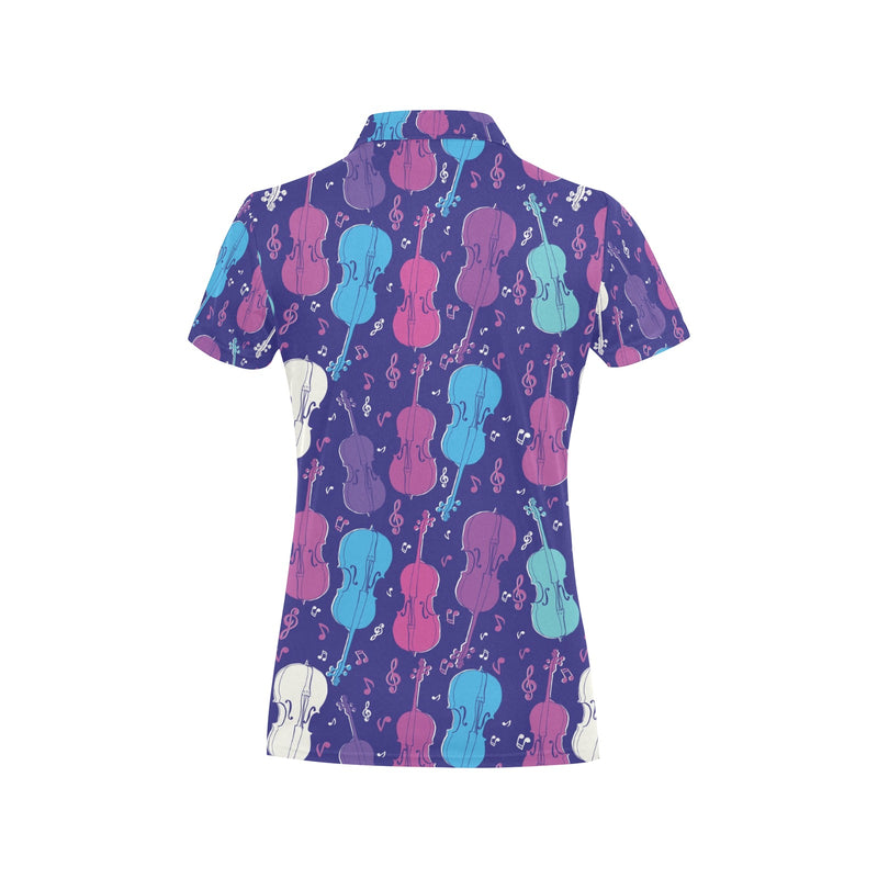 Cello Pattern Print Design 01 Women's Polo Shirt