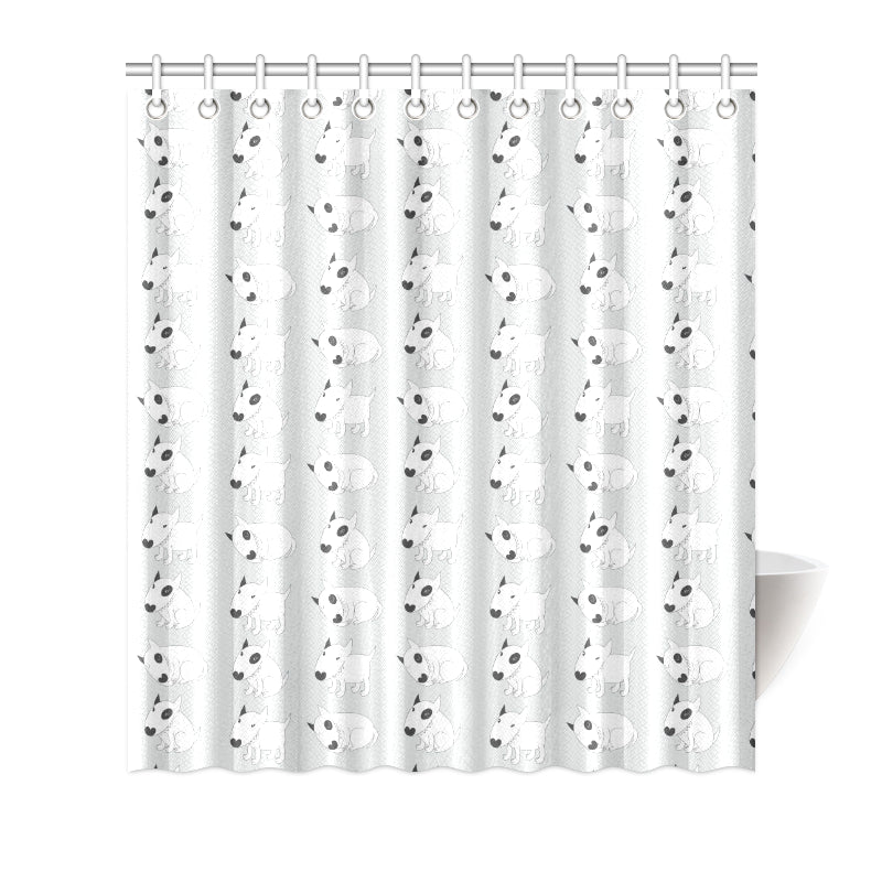 Bull Terrier hand draw Print Pattern Shower Curtain