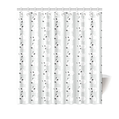 Bull Terrier hand draw Print Pattern Shower Curtain
