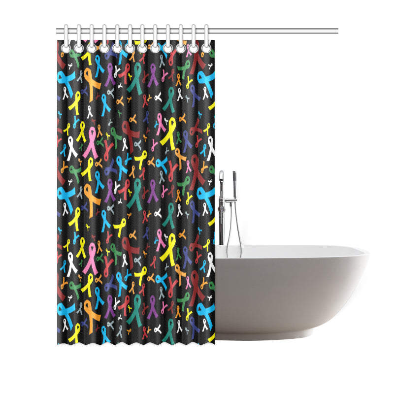 Cancer Awareness Pattern Print Design 03 Shower Curtain