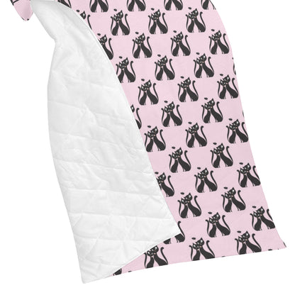 Black Cat Pattern Print Design 01 Premium Quilt