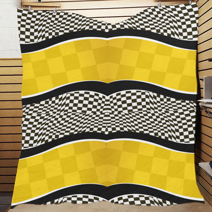 Checkered Pattern Print Design 02 Premium Quilt