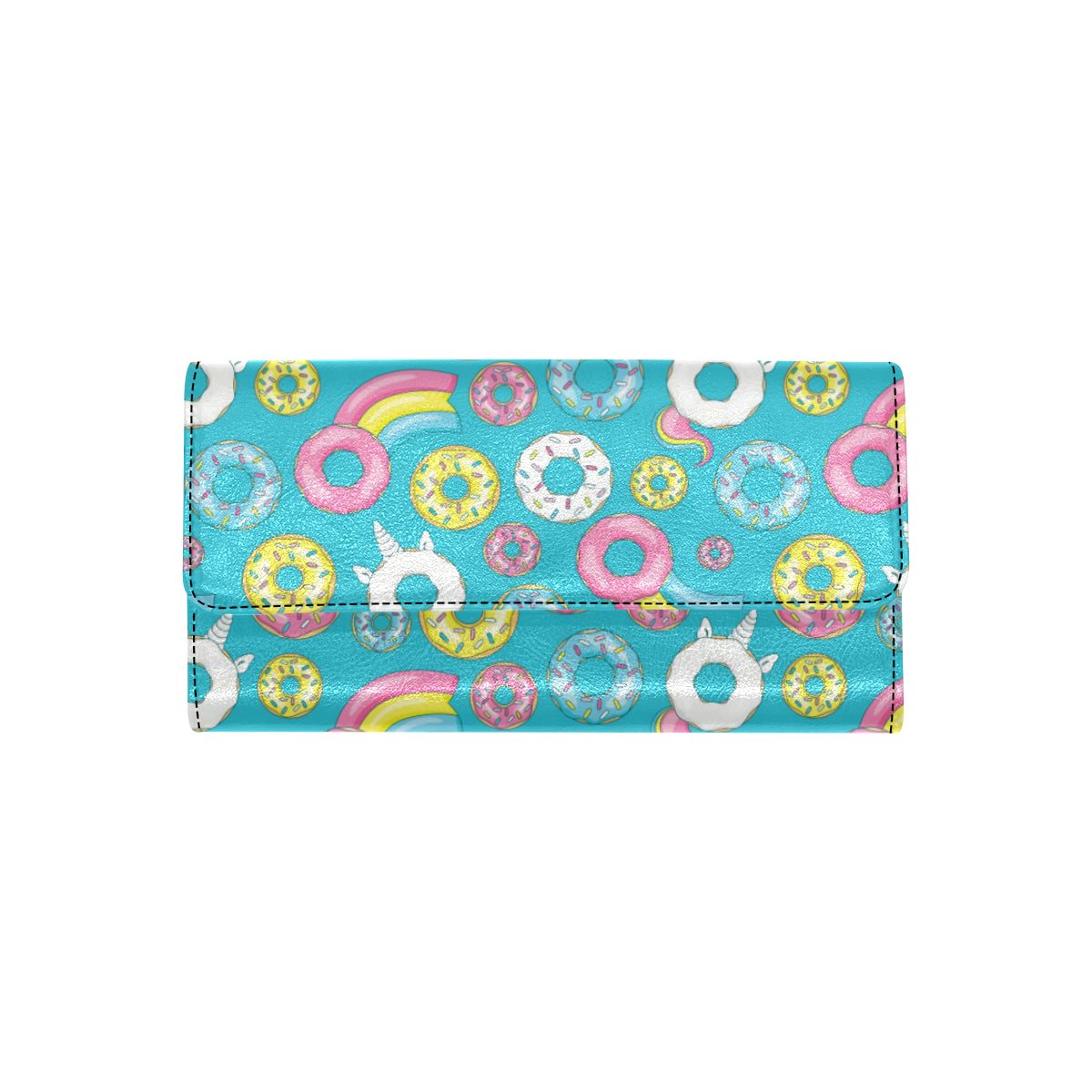 Donut Pattern Print Design DN013 Women's Trifold Wallet