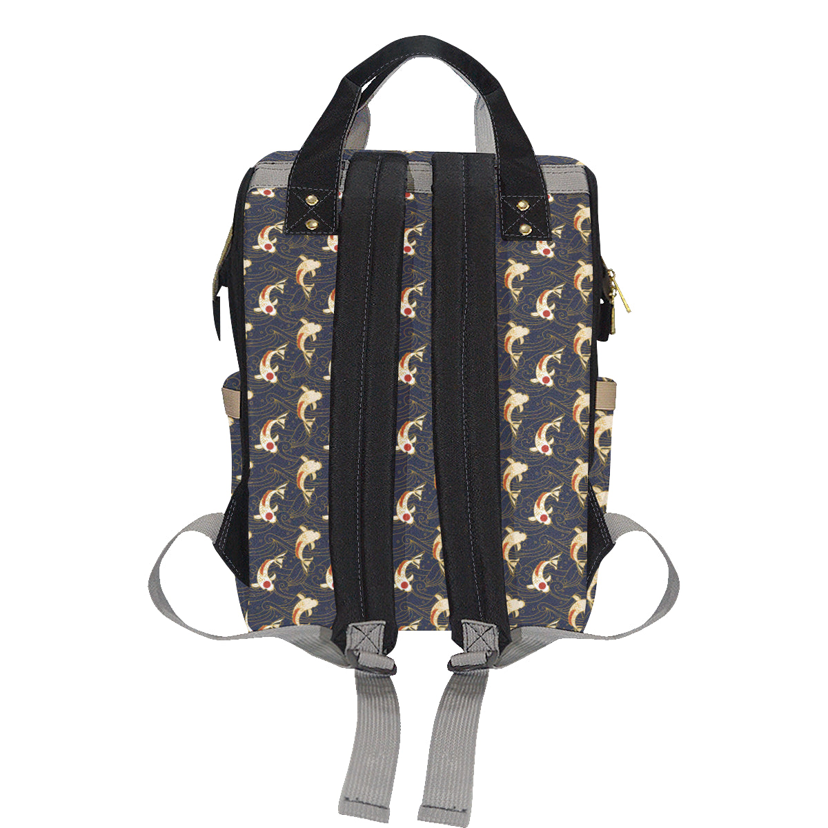 Koi Carp Japanese Design Themed Print Diaper Bag Backpack