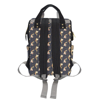 Koi Carp Japanese Design Themed Print Diaper Bag Backpack