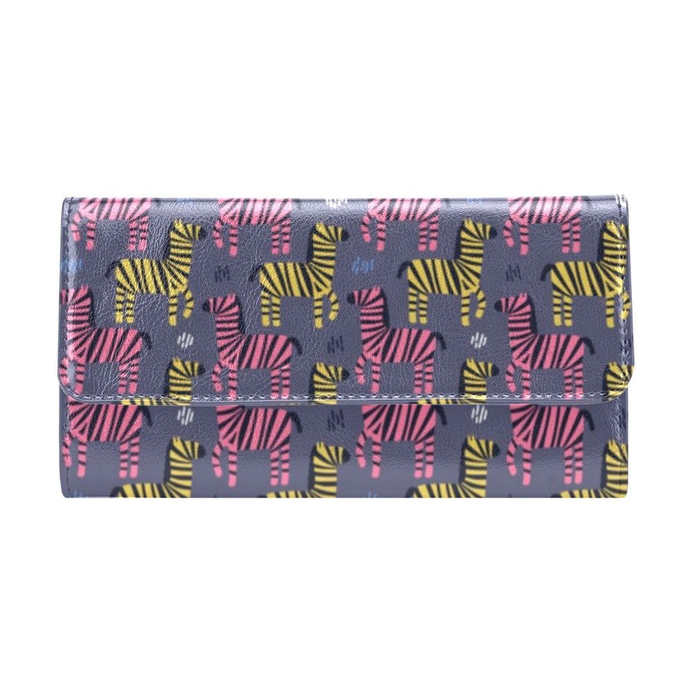 Zebra Print Design LKS303 Women's Trifold Wallet