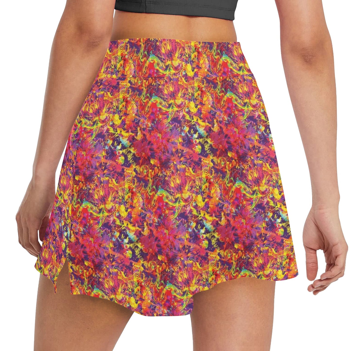 Splatter Print Design LKS303 17" Golf & Pickleball Skort with Pockets