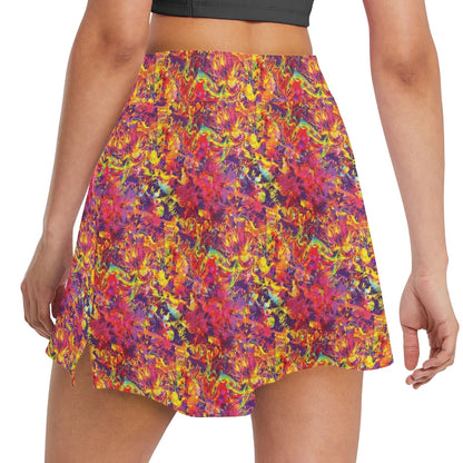Splatter Print Design LKS303 17" Golf & Pickleball Skort with Pockets