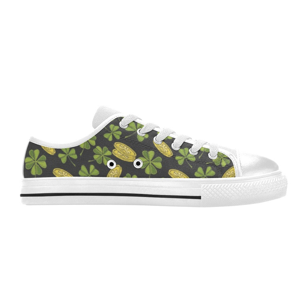 St Patricks Day Print Design LKS305 Women's White Low Top Shoes