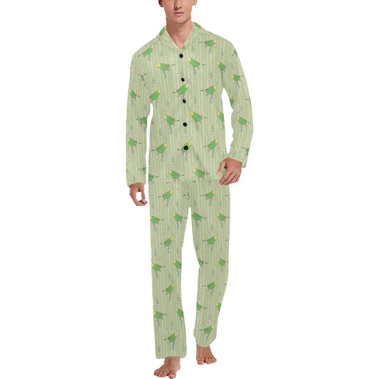 Budgerigar Pattern Print Design 02 Men's Long Pajama Set