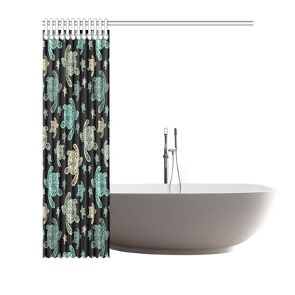 Sea Turtle Stamp Pattern Shower Curtain