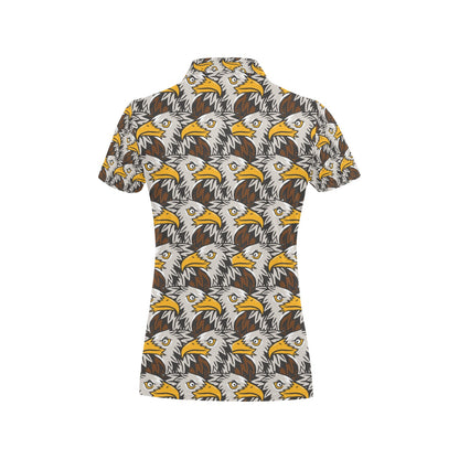 Eagles Head Pattern Women's Polo Shirt