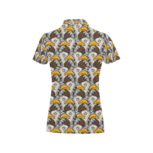 Eagles Head Pattern Women's Polo Shirt