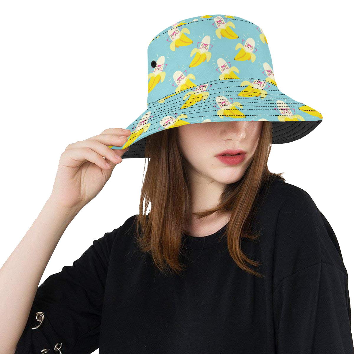 Banana Pattern Print Design BA07 Unisex Bucket Hat