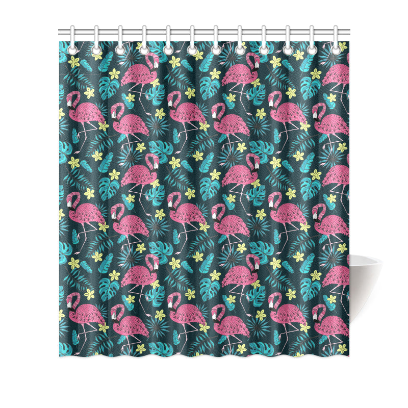Flamingo Print Pattern Shower Curtain