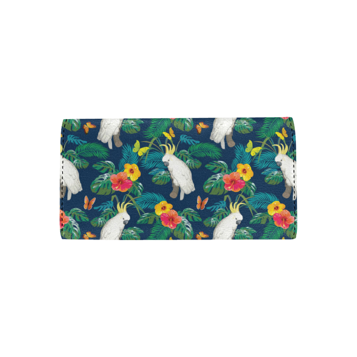 Cockatoo Tropical Pattern Print Design 02 Women's Trifold Wallet