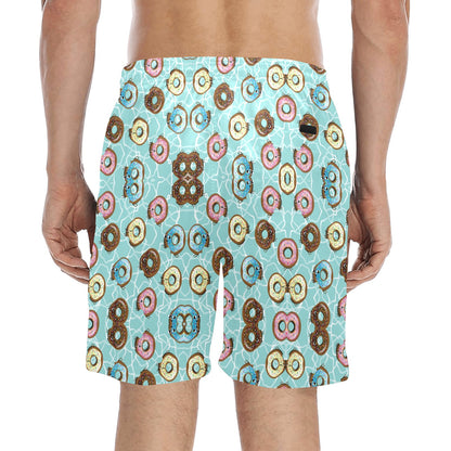 Emoji Donut Print Pattern Men's Swim Trunks Beach Shorts