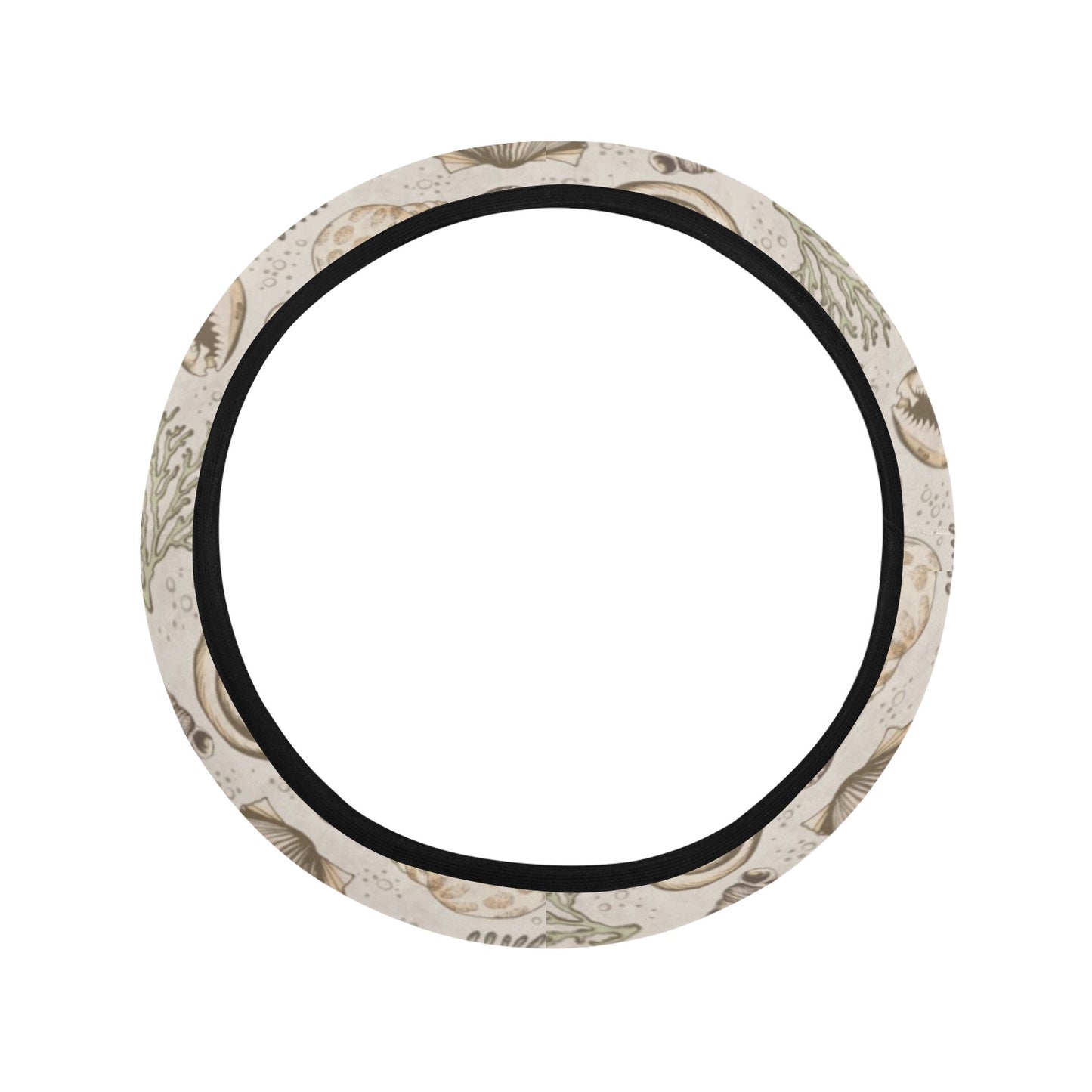Seashell Print Design LKS304 Steering Wheel Cover with Elastic Edge