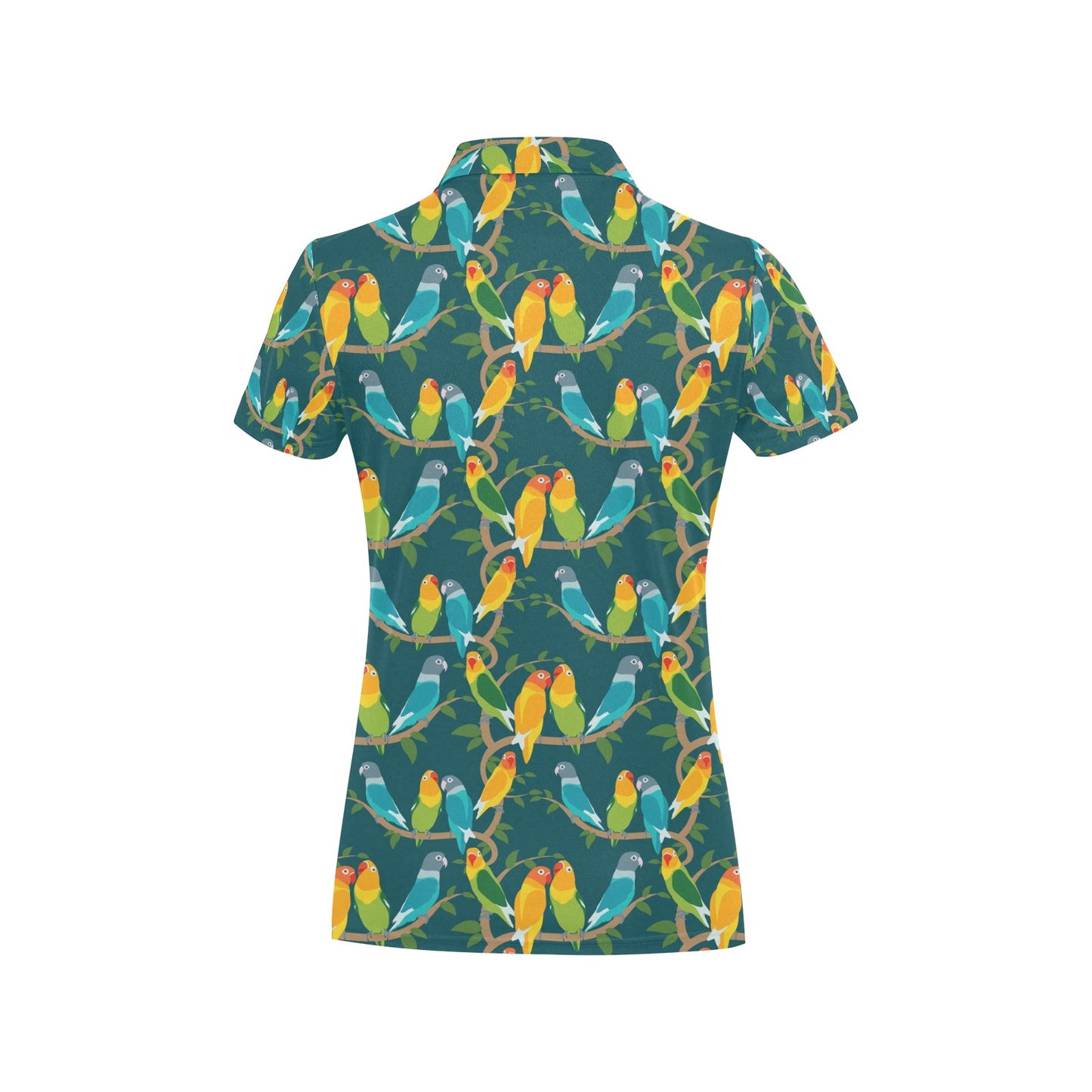 Lovebird Pattern Print Design 02 Women's Polo Shirt