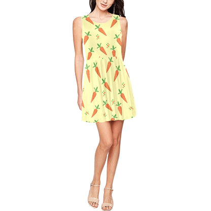 Carrot Pattern Print Design 04 Sleeveless Dress