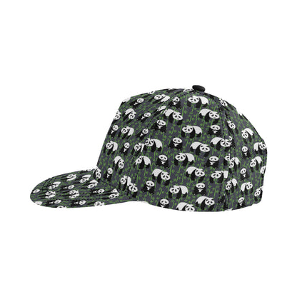 Panda Bear Bamboo Themed Print Snapback Cap