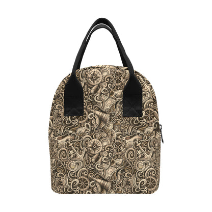 Nautical Tattoo Design Themed Print Insulated Lunch Bag