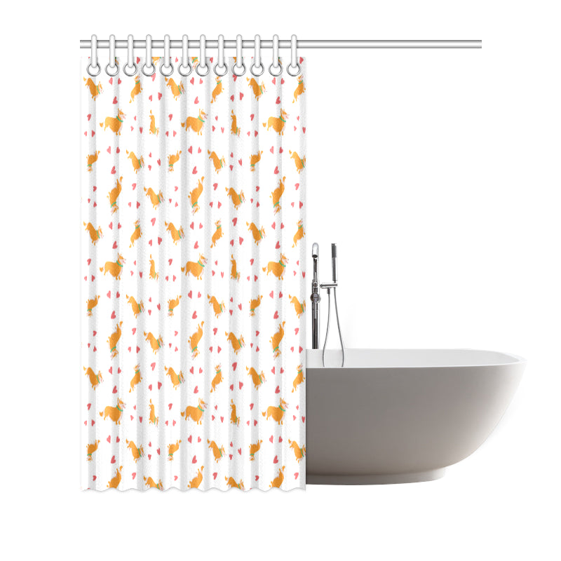 Cardigan Welsh Corgis Pattern Print Design 04 Shower Curtain
