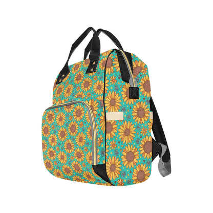 Sunflower Pattern Print Design SF013 Diaper Bag Backpack