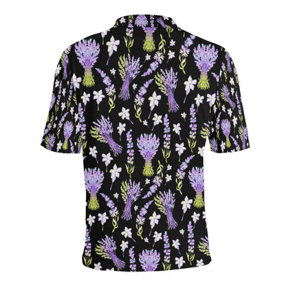 Lavender Pattern Print Design LV04 Men Polo Shirt
