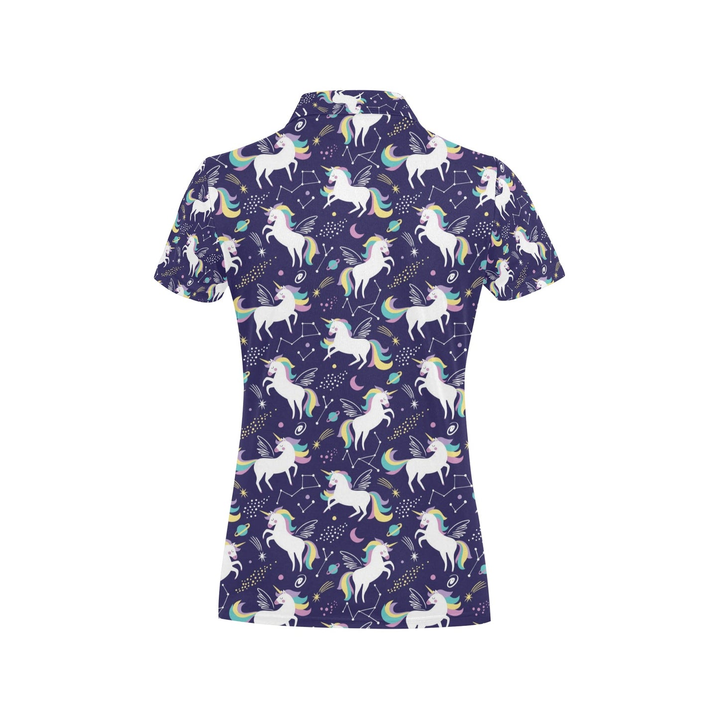 Unicorn Print Design LKS305 Women's Polo Shirt