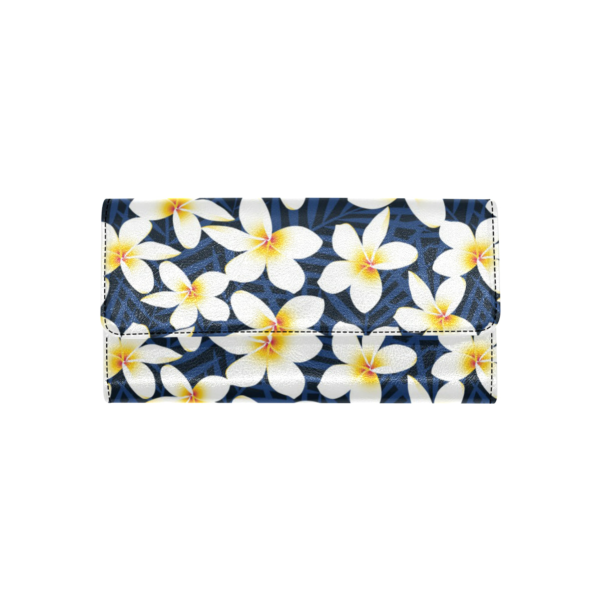 Plumeria Pattern Print Design PM026 Women's Trifold Wallet