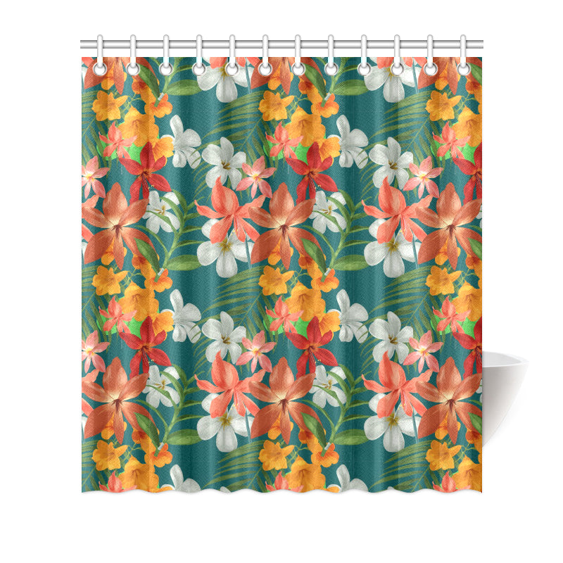 Amaryllis Pattern Print Design AL06 Shower Curtain
