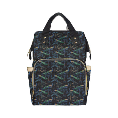 Rainforest Peacock Pattern Print Design A04 Diaper Bag Backpack