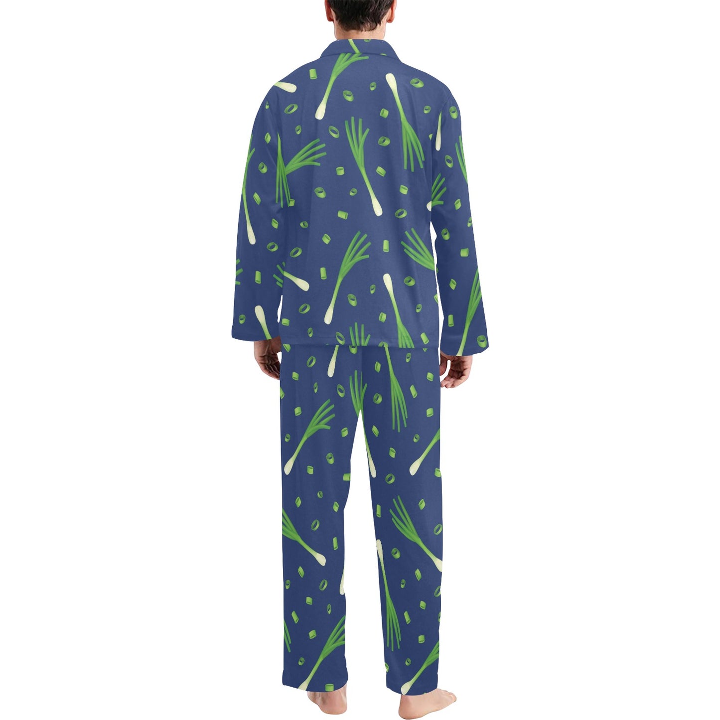 Leek Pattern Print Design 02 Men's Long Pajama Set