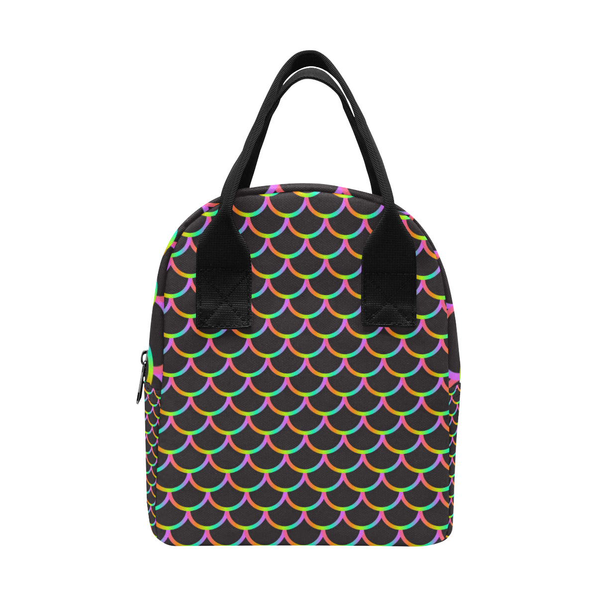 Mermaid Tail Rainbow Design Print Insulated Lunch Bag