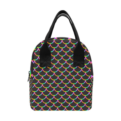 Mermaid Tail Rainbow Design Print Insulated Lunch Bag