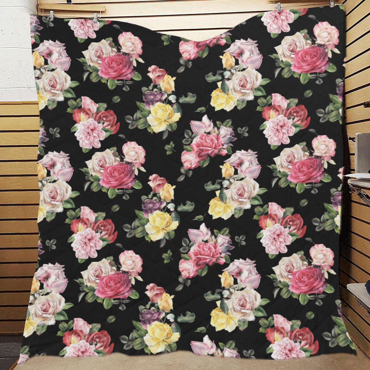 Rose Pattern Print Design RO010 Premium Quilt