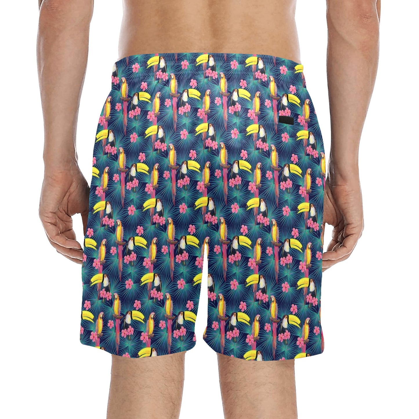 Toucan Parrot Design Men's Swim Trunks Beach Shorts
