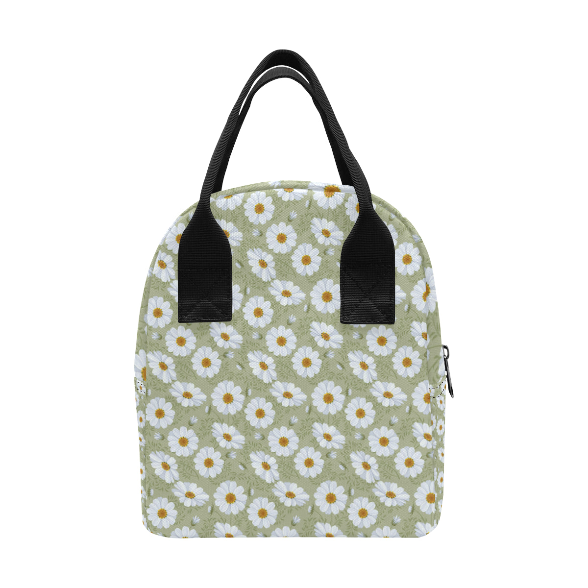 Daisy Yellow Print Pattern Insulated Lunch Bag