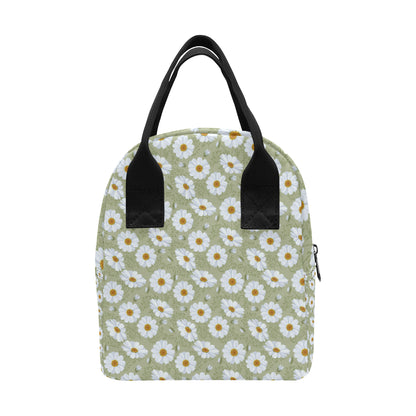 Daisy Yellow Print Pattern Insulated Lunch Bag