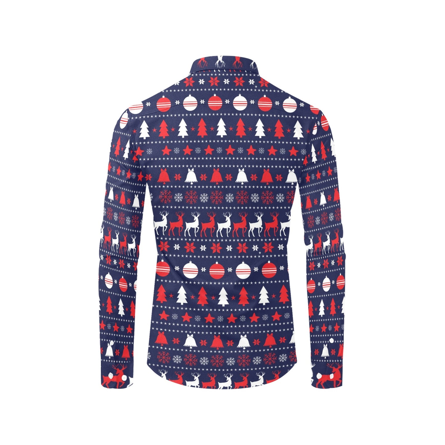 Reindeer Print Design LKS404 Men's Long Sleeve Dress Shirt