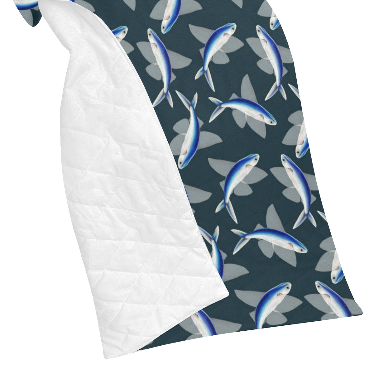 Flying Fish Pattern Print Design 04 Premium Quilt