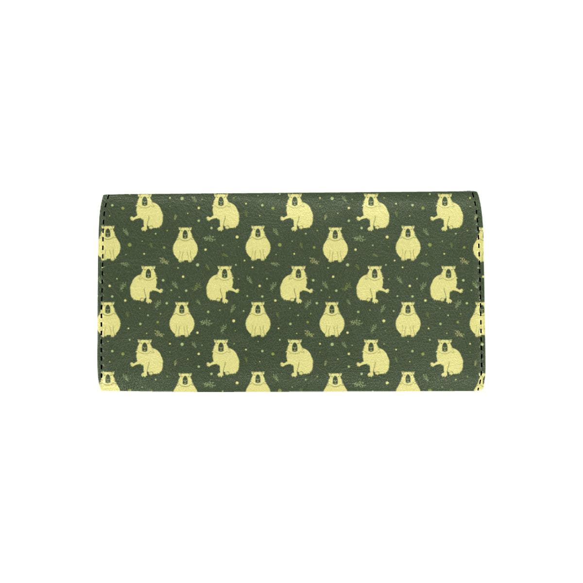 Capybara Pattern Print Design 03 Women's Trifold Wallet