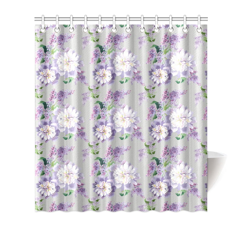 Lilac Pattern Print Design LI07 Shower Curtain