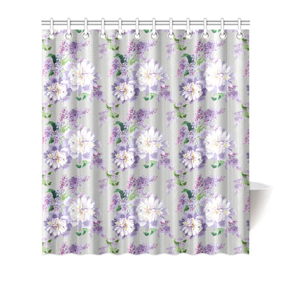 Lilac Pattern Print Design LI07 Shower Curtain