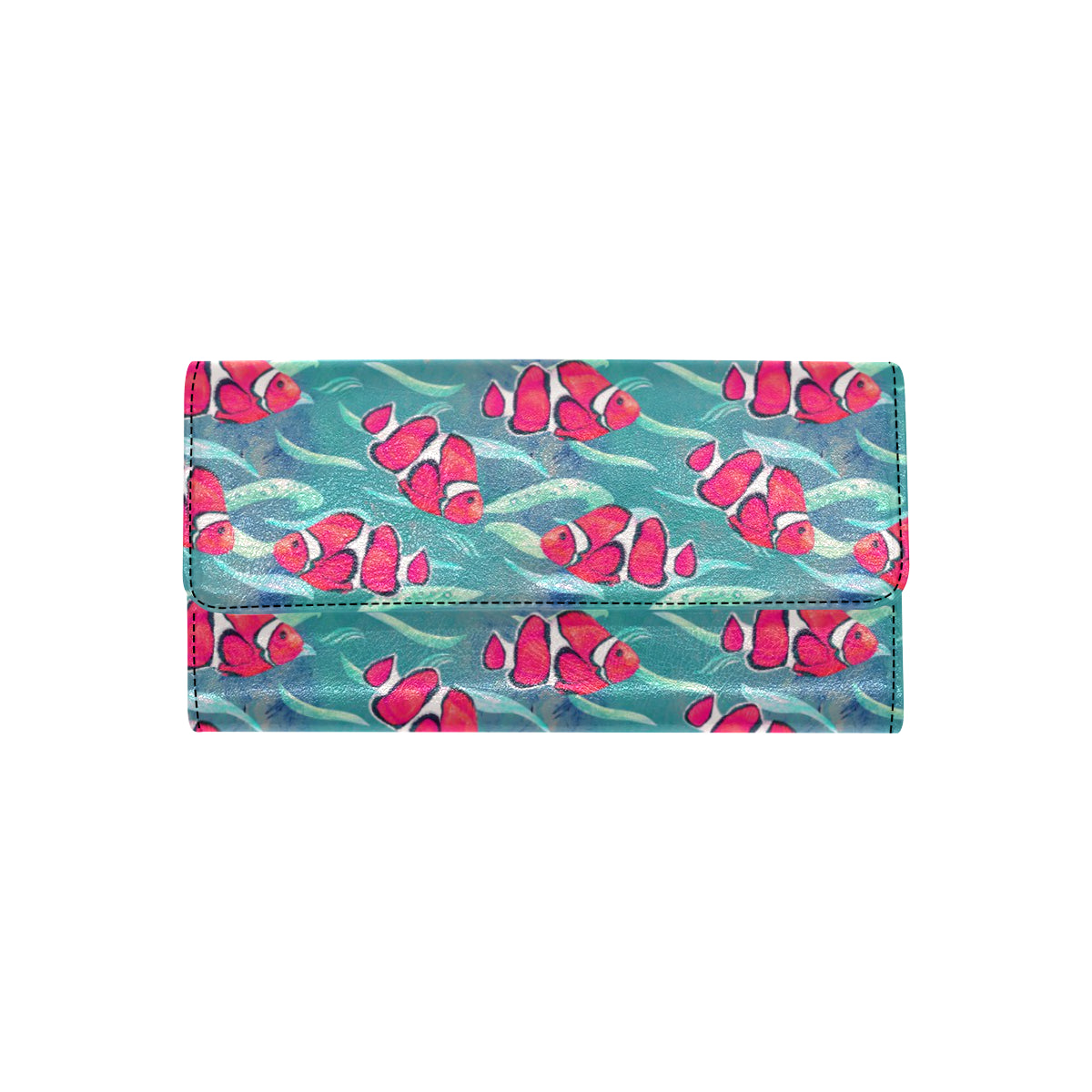 Clownfish Pattern Print Design 02 Women's Trifold Wallet