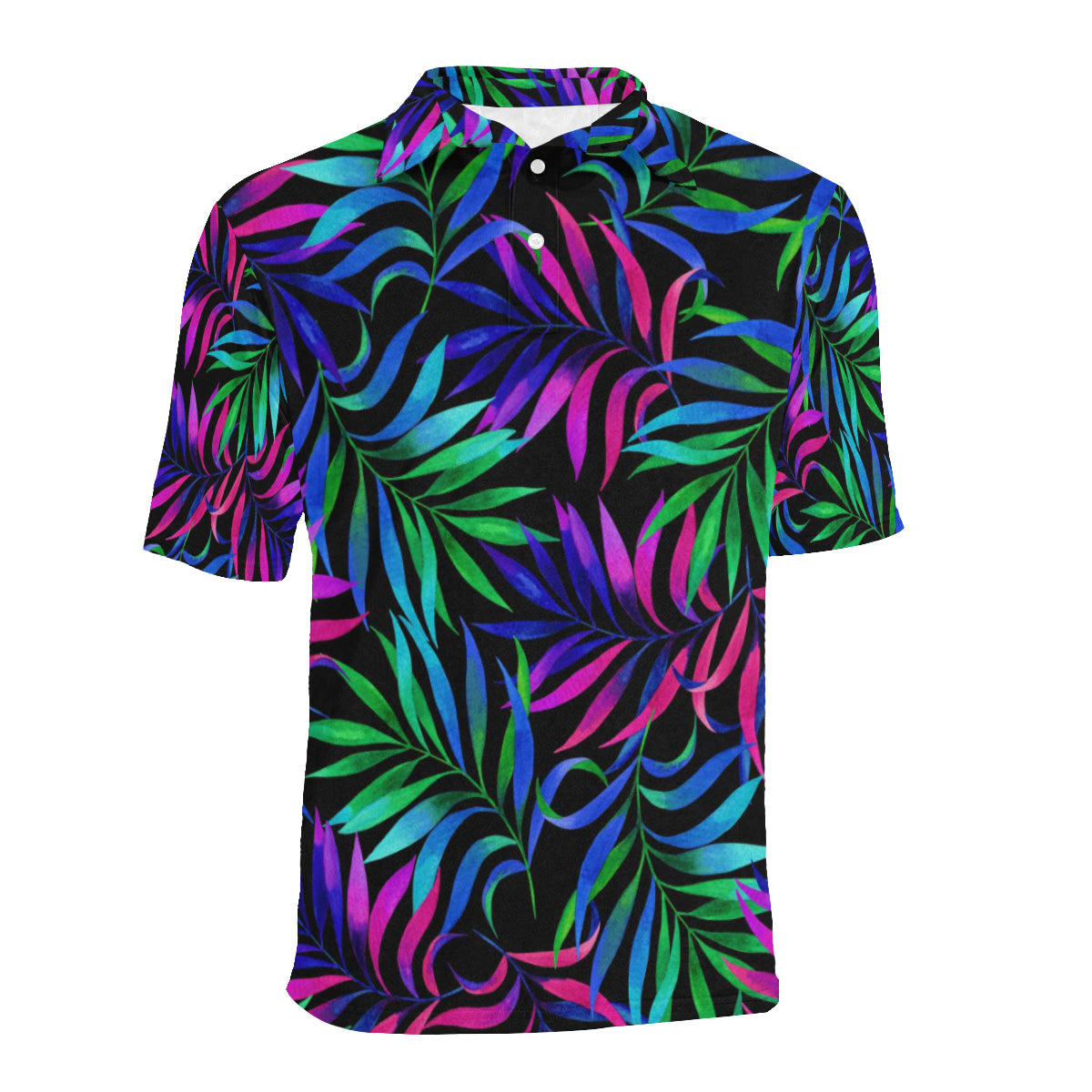 Tropical Flower Pattern Print Design TF010 Men Polo Shirt