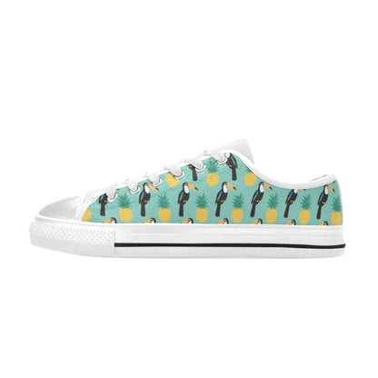 Toucan Print Design LKS301 Women's White Low Top Shoes